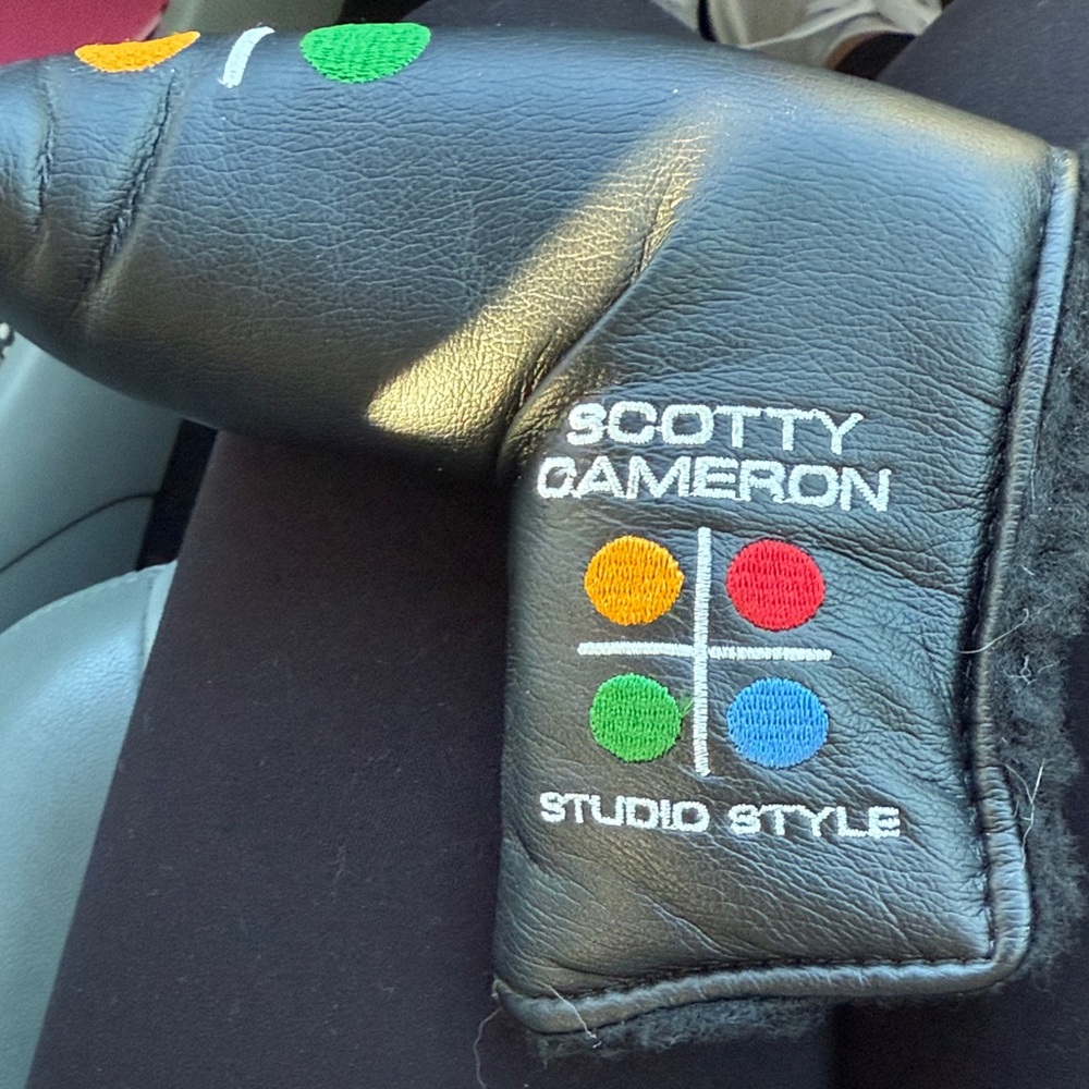 Scotty Cameron Black Putter Cover Studio Style with Colorful Dots